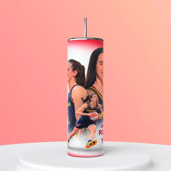 Caitlyn Clark Rookie Of Year Fever WNBA Basketball Sports Skinny Straight Tu… - Picture 3 of 3